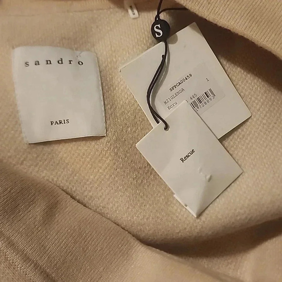 SANDRO PARIS GLENDA WOOL/CASHMERE BLEND CARDIGAN SIZE 1 - Picture 3 of 5